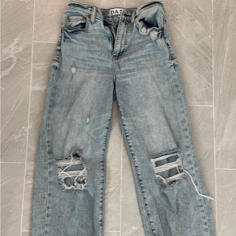 DAZE Light Blue Distressed Jean (high-waisted)